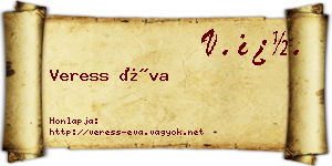 Veress Éva névjegykártya